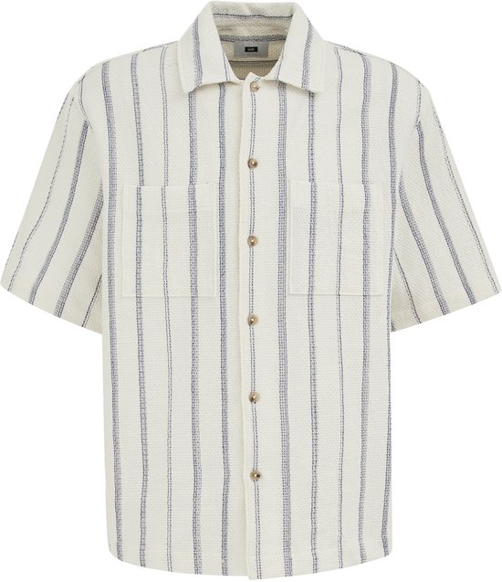 WE Fashion Heren relaxed fit overhemd met structuur en print