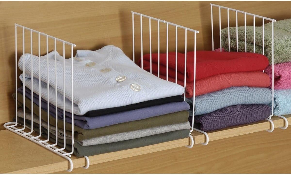 Kastscheiders - Opbergers - Kleding Organiseren - Stabiel Metalen Frame - 26x24x4.5cm - Wit