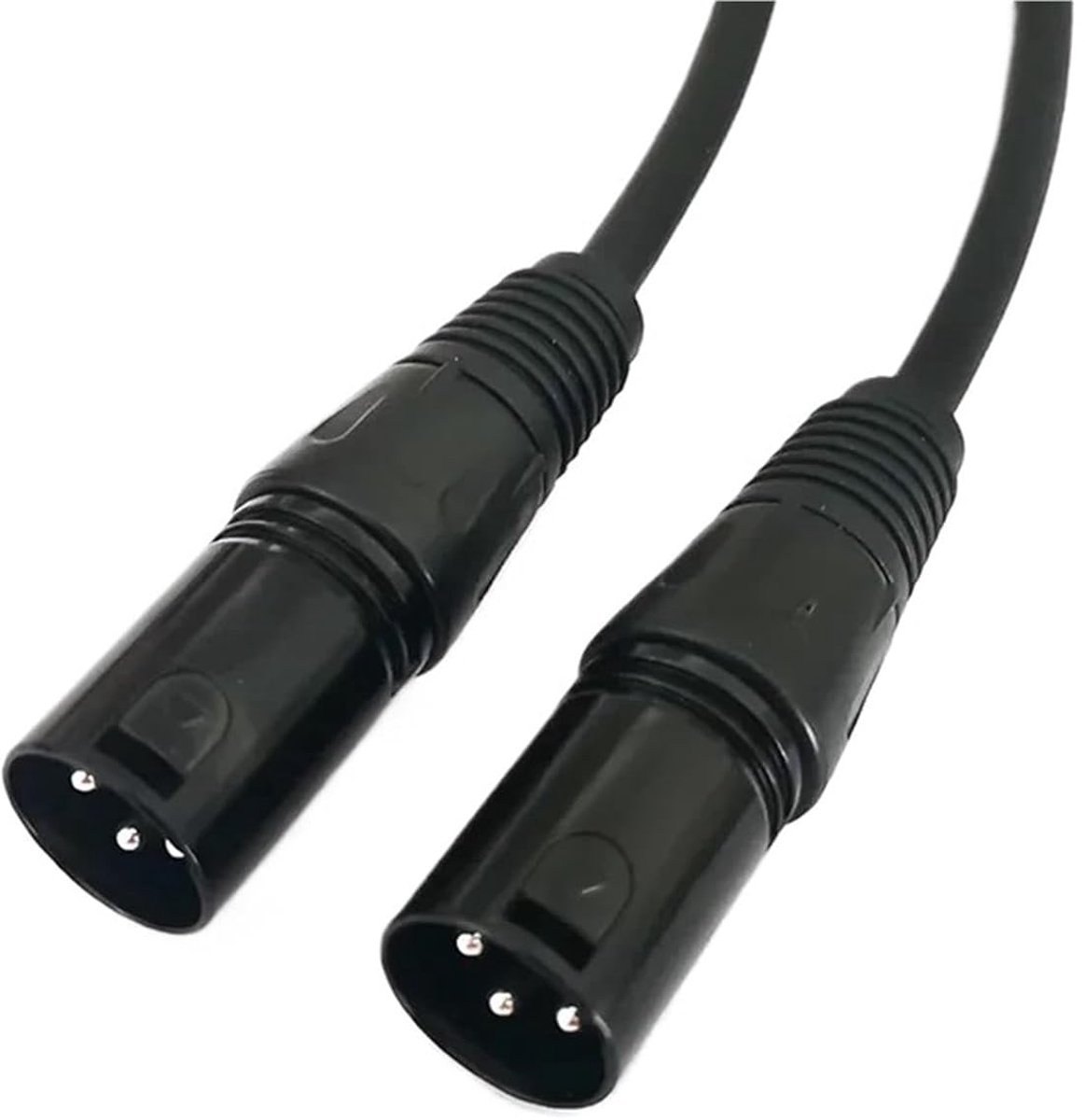 XLR Audiokabel - Microfoonsnoer Verloop - Muziek Opnemen - Zuiver Koper 24 AWG - 1 Meter - Zwart