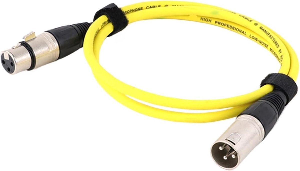 Microfoonkabel - XLR kabel - Audio opnames - Symmetrische signaaloverdracht - 8 meter - Geel