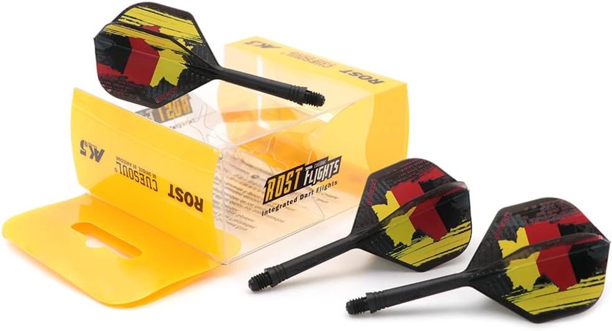 Dart Shaft Flights - Dart Accessoires - Precisie Werpen - Geïntegreerd Ontwerp - Medium Standaard - Zwart Patroon