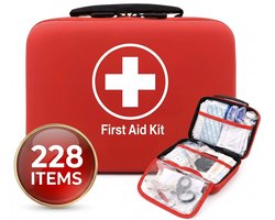 EHBO kit - Verbanddoos met 228 Items - Noodpakket - Pleisters, Verband en meer in één EHBO koffer - First aid kit