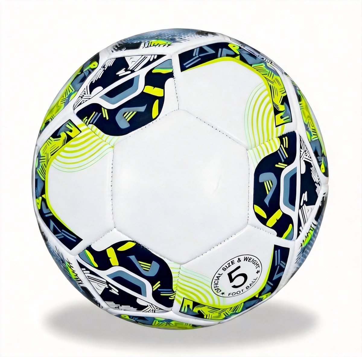 Suotu Voetbal - Maat 5 - Zachte TPU-hoes - Duurzame butyl binnenbal - Trainingsbal voor jongeren en volwassenen - Blauwgroen/Wit