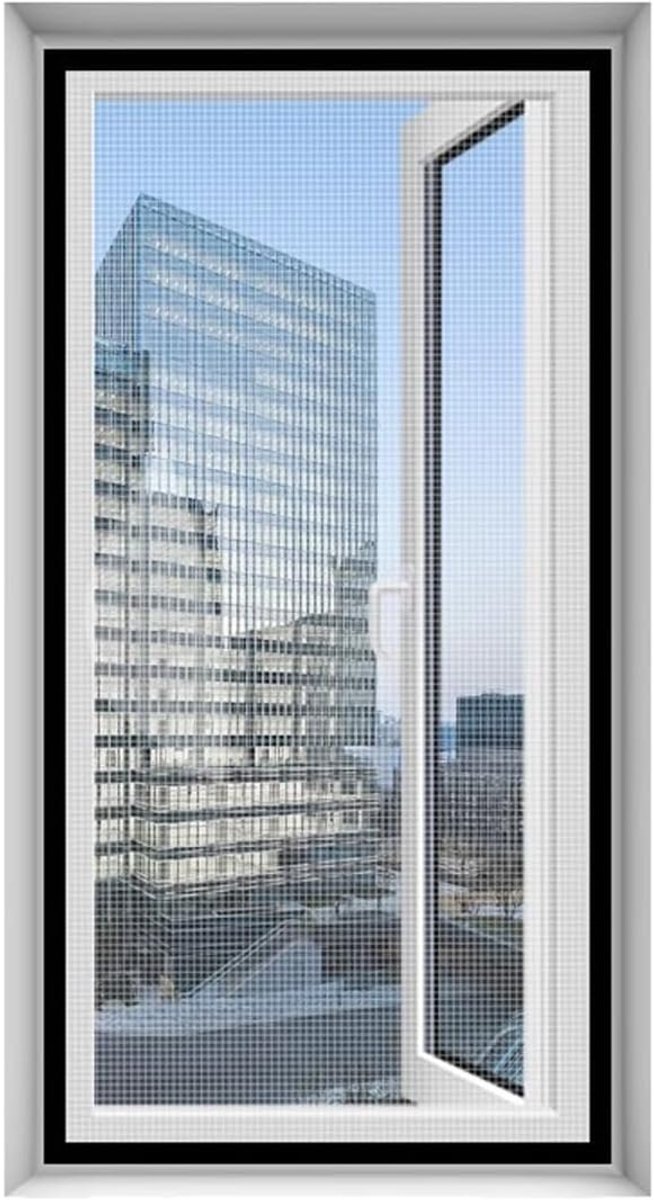 Raamhor met Klittenband - Insectenhor Deur - Buitenruimte Binnen - Op Maat Gemaakt - 50x80cm Rechthoekig - Zwart
