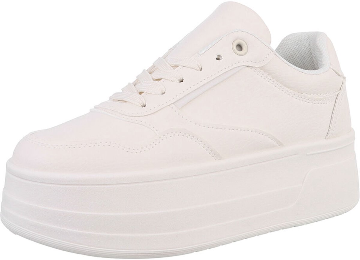Dames wedge sneaker beige maat 40