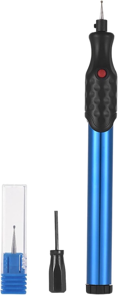 Houtgraveergereedschap - Elektrische graveerpen - Metaal en hout graveren - 21000 tpm motor - Blauw