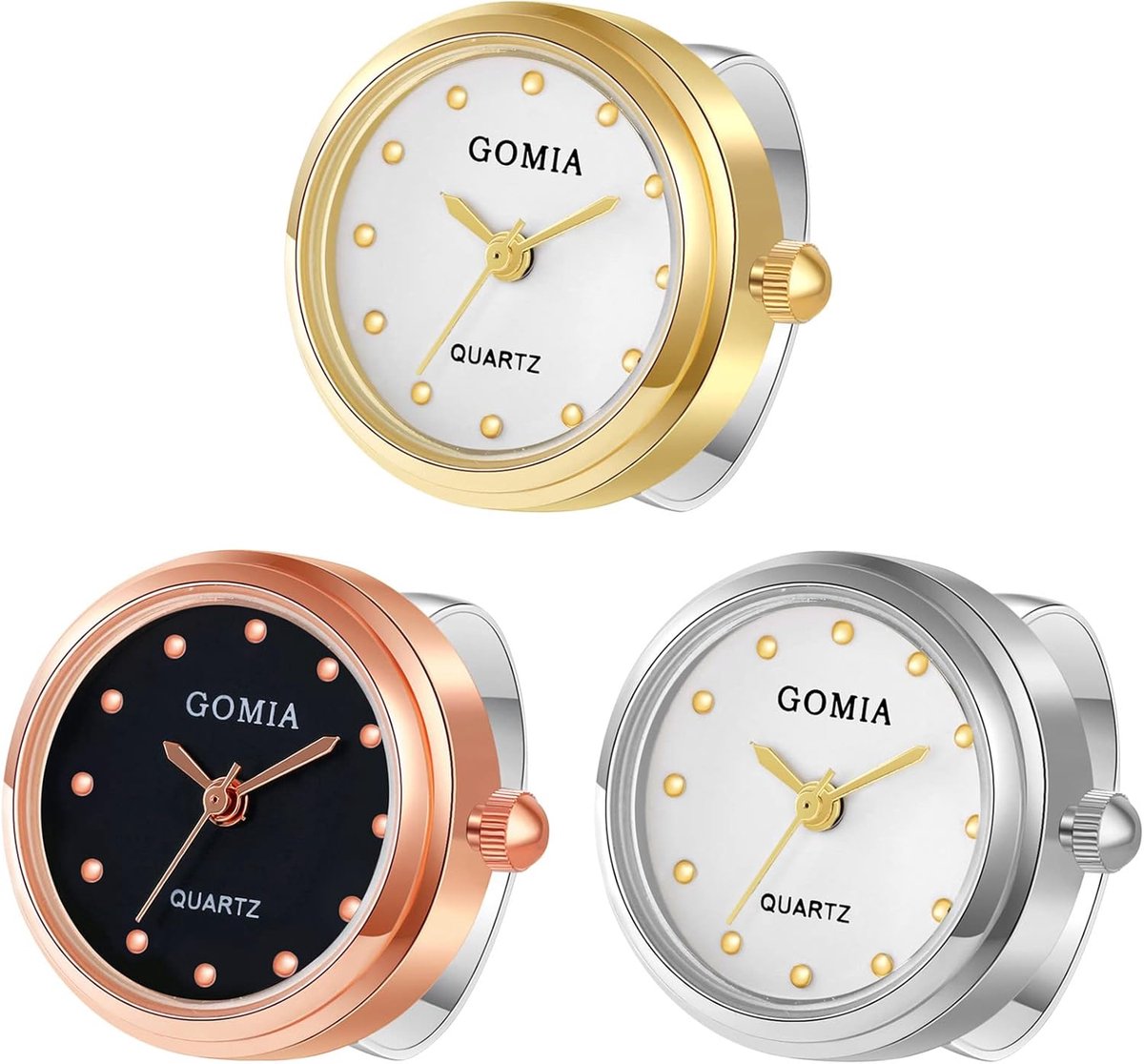 Ring Horloge - Vinger Horloge - Tijd Aflezen - Verstelbaar - 40 gram - Zilverkleurig