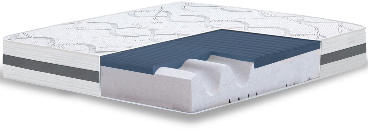 The White Stone Traagschuim Matras 170x185 cm Hoogte 22 cm | Hypoallergeen en Ademend Tijk