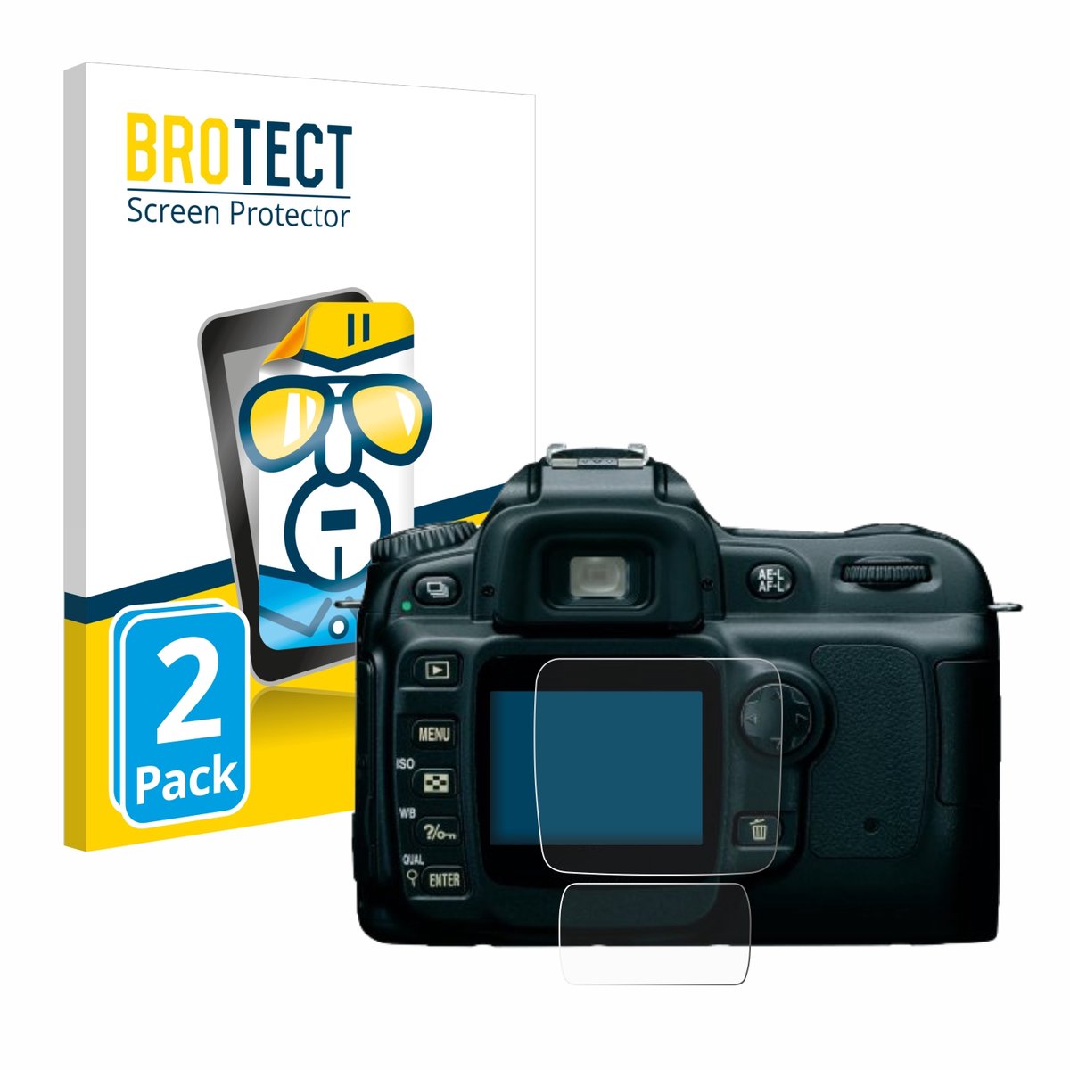 BROTECT - Screenprotector voor Nikon D50 - Folie Beschermfolie transparant 2 Stuks