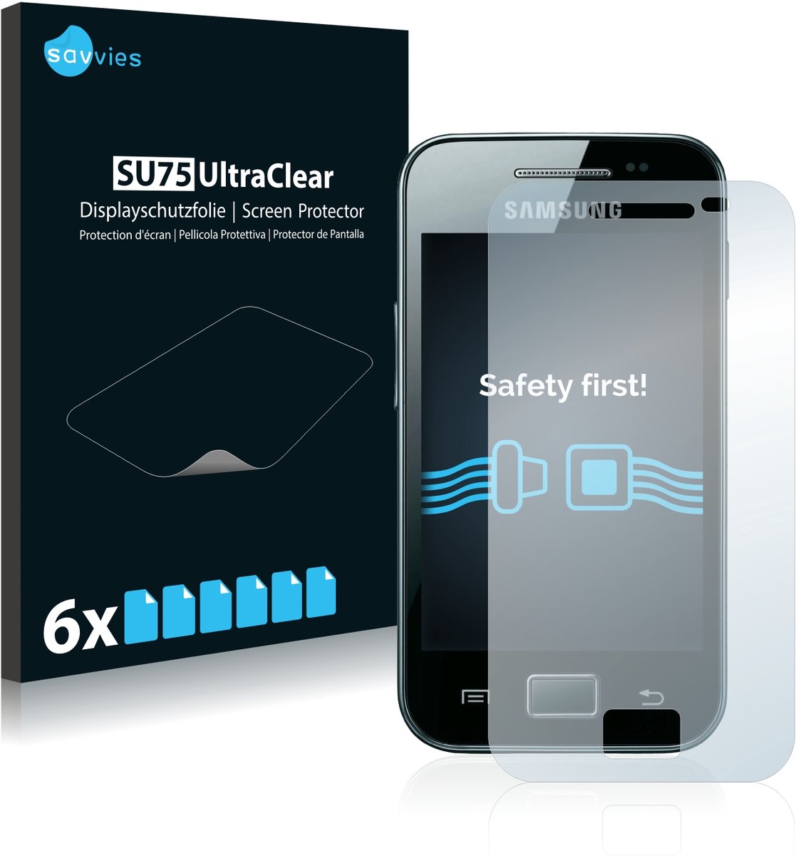 Savvies - Screenprotector voor Samsung Galaxy Ace S5830i - Folie Beschermfolie transparant 6 Stuks