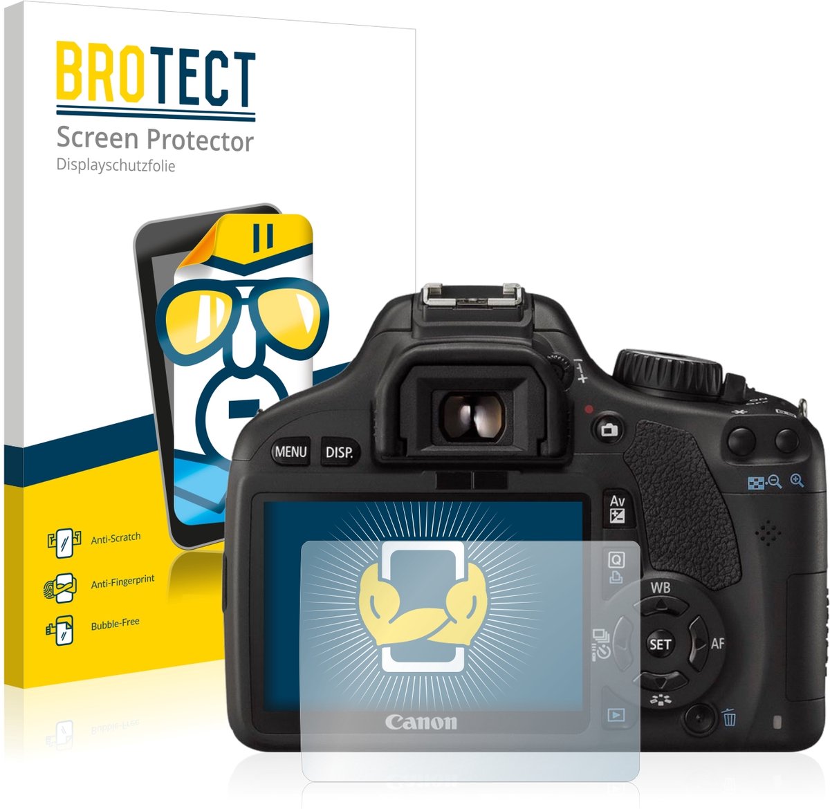 BROTECT - Screenprotector voor Canon EOS 550D - Folie Beschermfolie transparant 2 Stuks