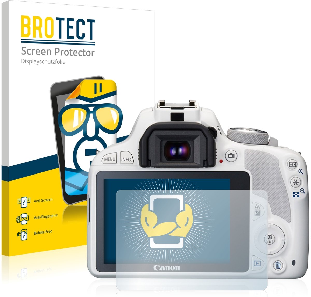BROTECT - Screenprotector voor Canon EOS 100D - Folie Beschermfolie transparant 2 Stuks