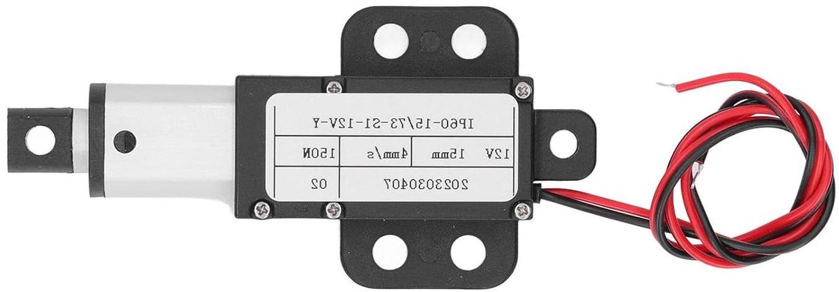 Elektrische Micro Lineaire Actuator 12V, 150N Mini Elektrische Lineaire Actuator, Aluminium Mini Motion Actuator 15mm Slag voor Industriële Landbouwmachines Catering (Met beugel)