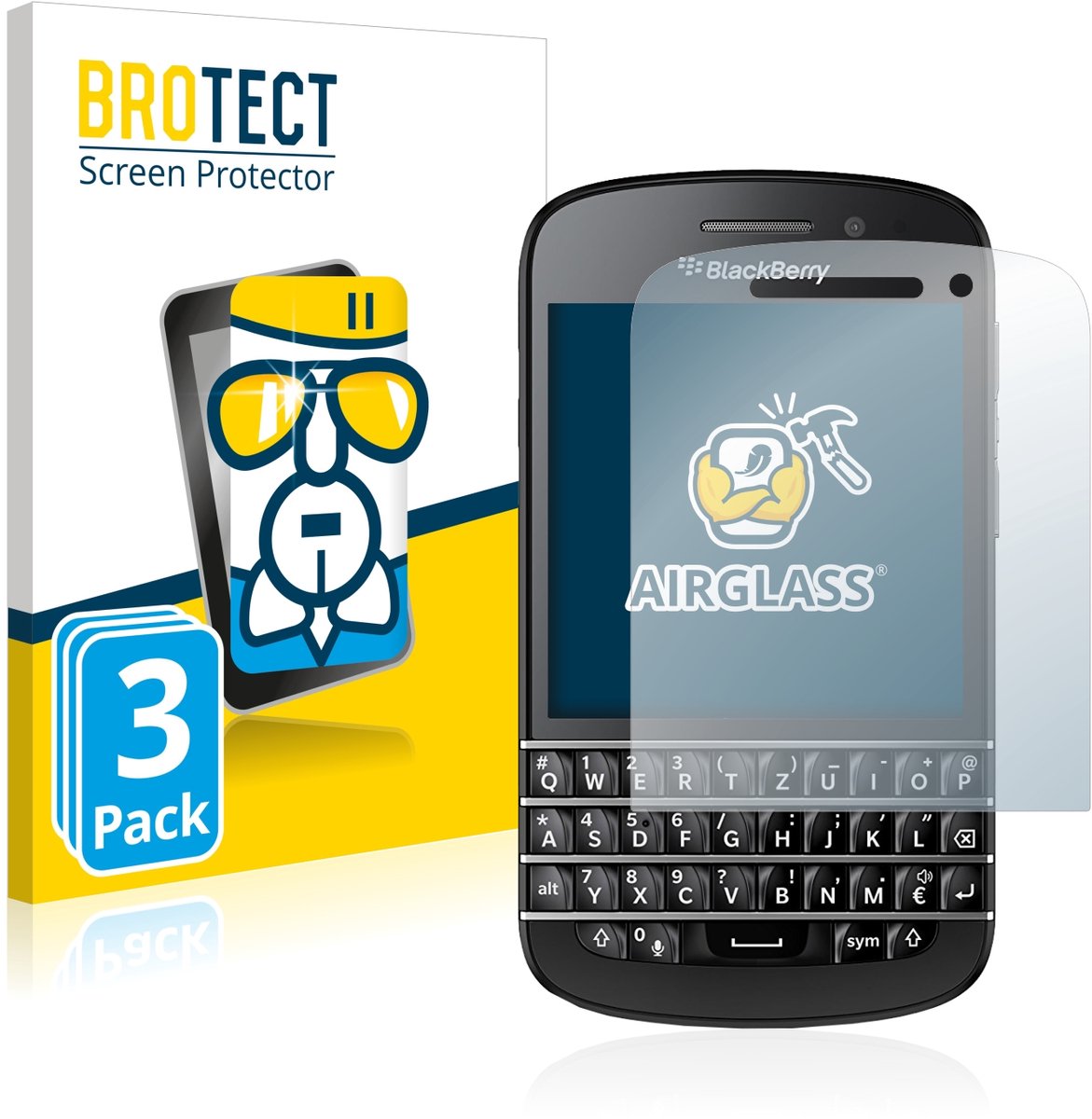 Screenprotector 3 Stuks voor BlackBerry Q10 Beschermglas transparant