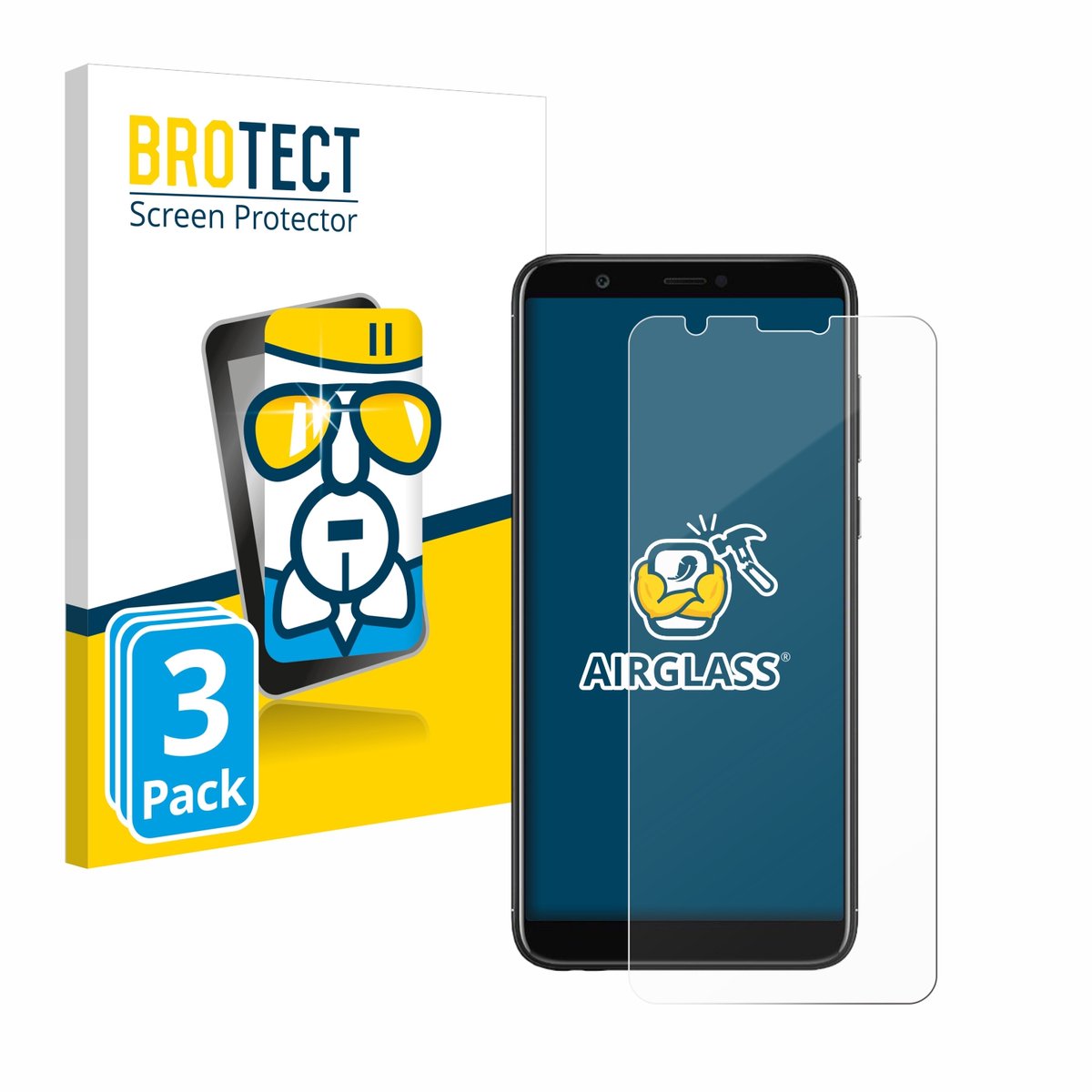 Screenprotector 3 Stuks voor Huawei P smart 2018 Beschermglas transparant