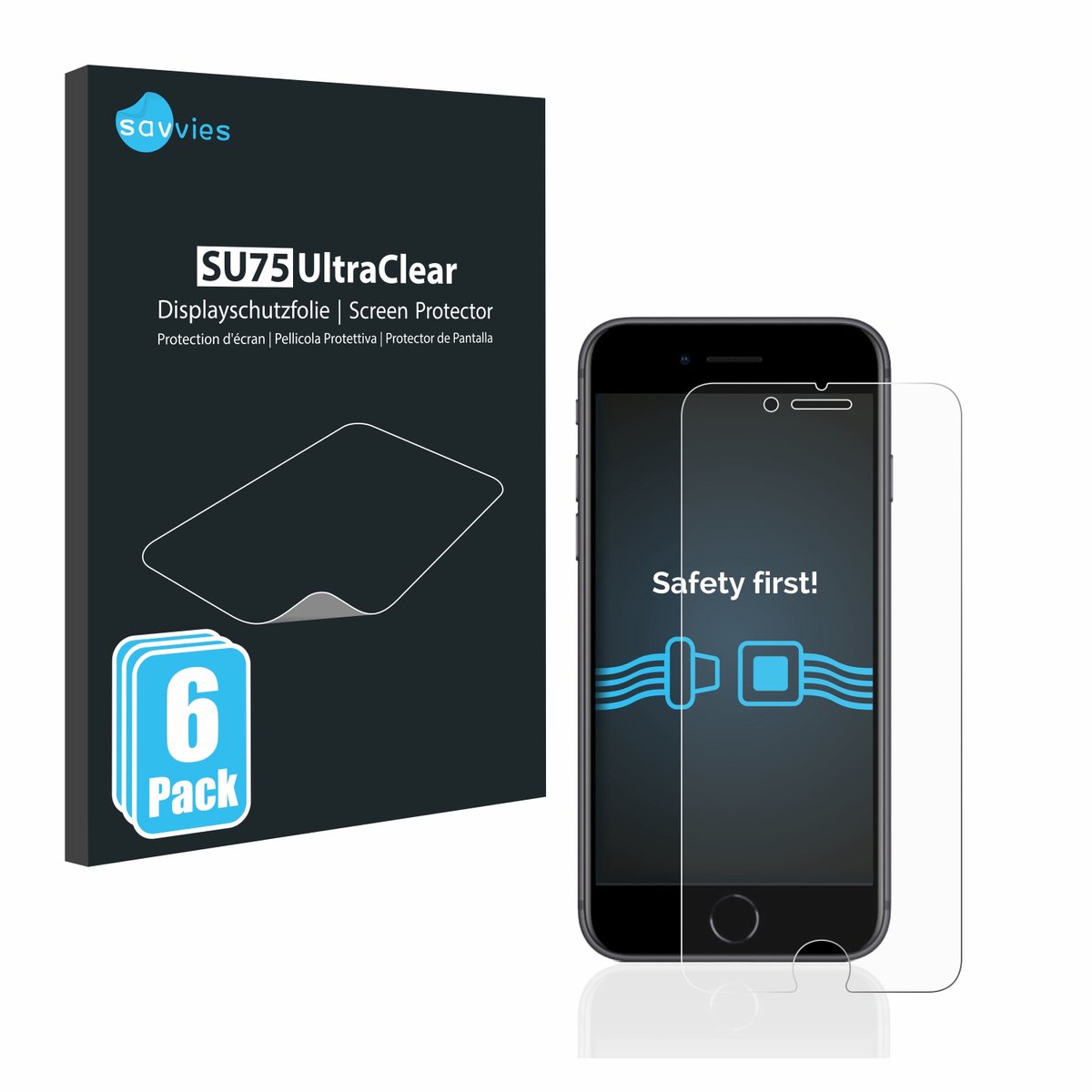 Savvies - Screenprotector voor Apple iPhone 8 - Folie Beschermfolie transparant 6 Stuks