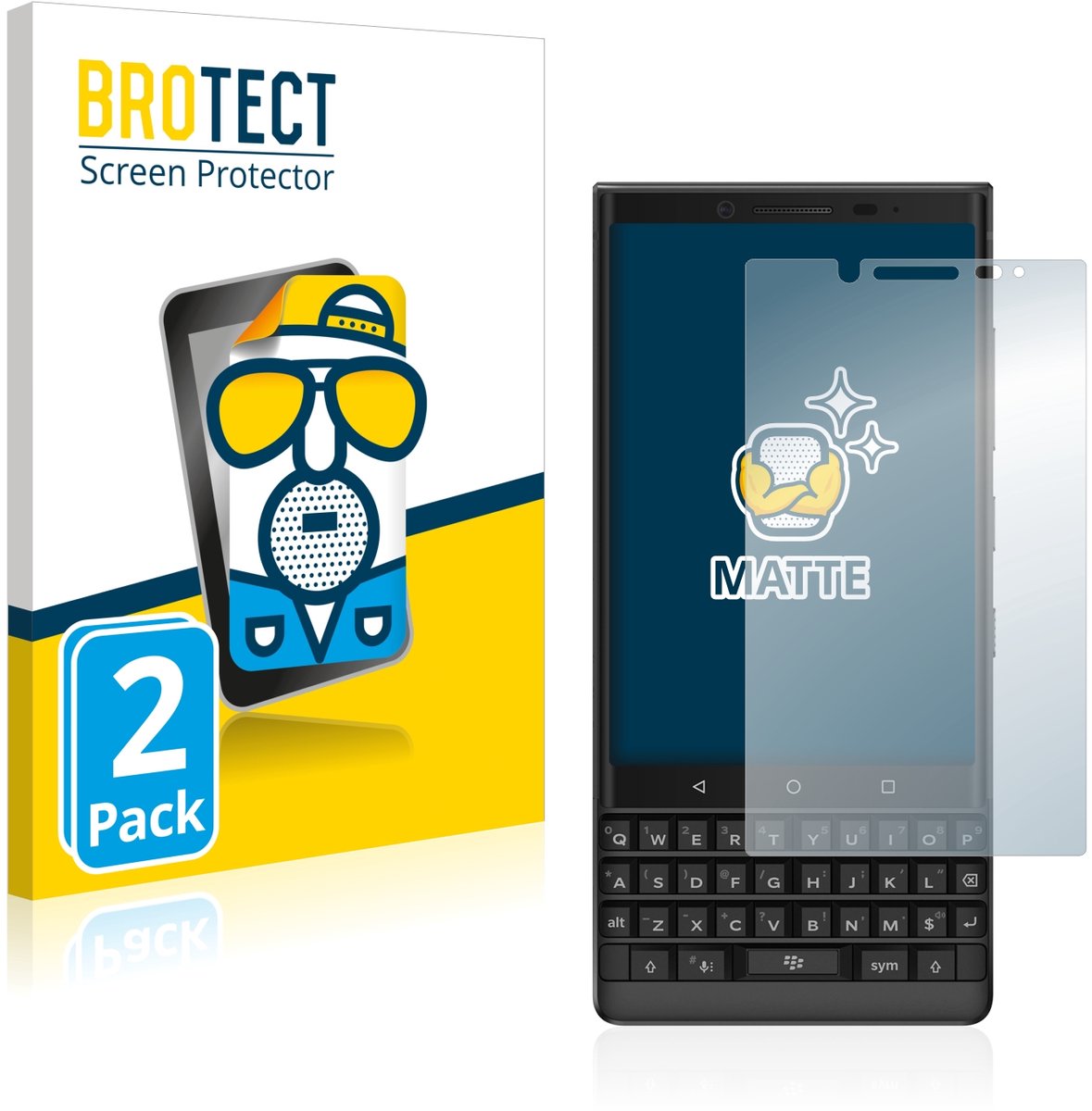 BROTECT - Screenprotector voor BlackBerry Key2 - Folie Beschermfolie matte 2 Stuks
