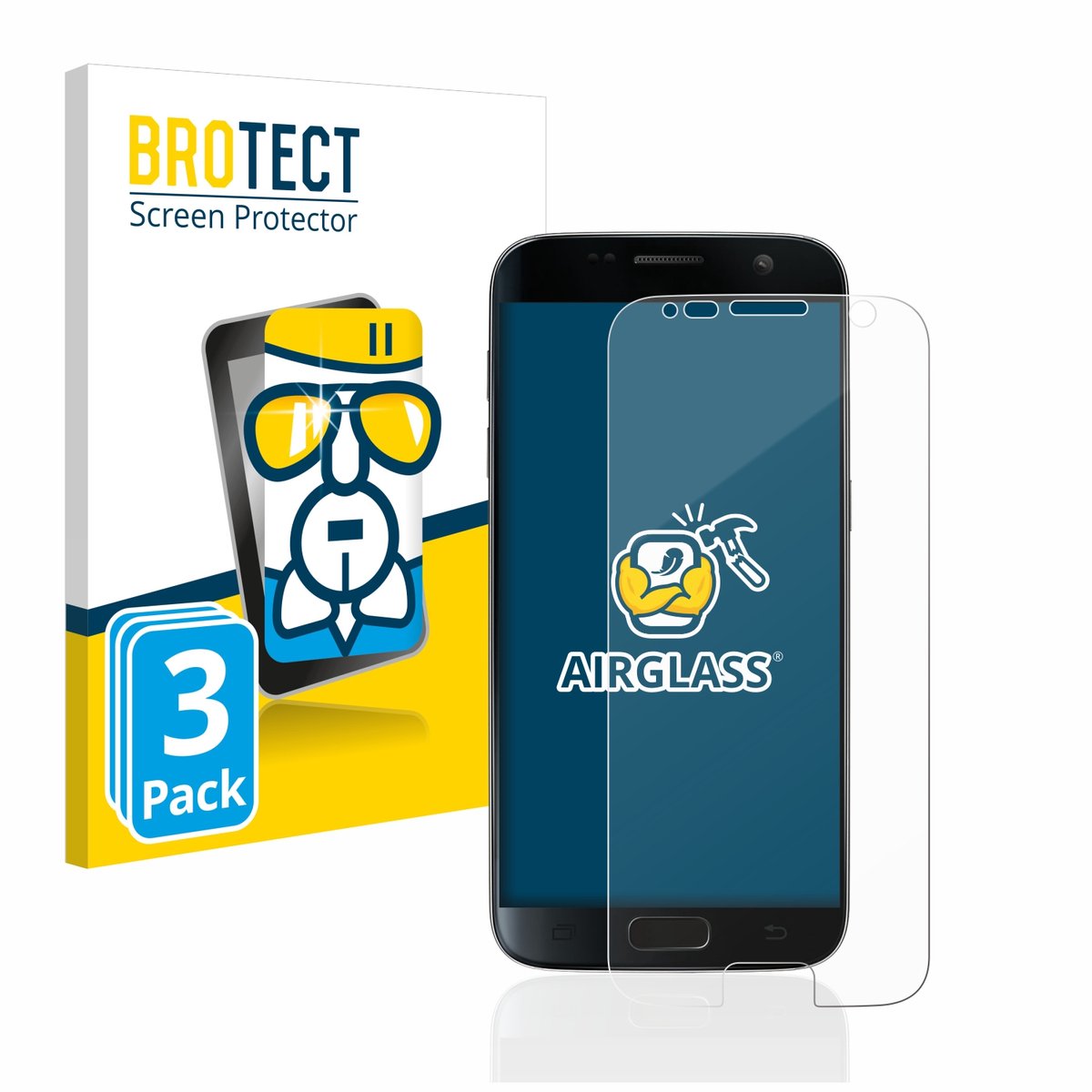 Screenprotector 3 Stuks voor Samsung Galaxy S7 Beschermglas transparant