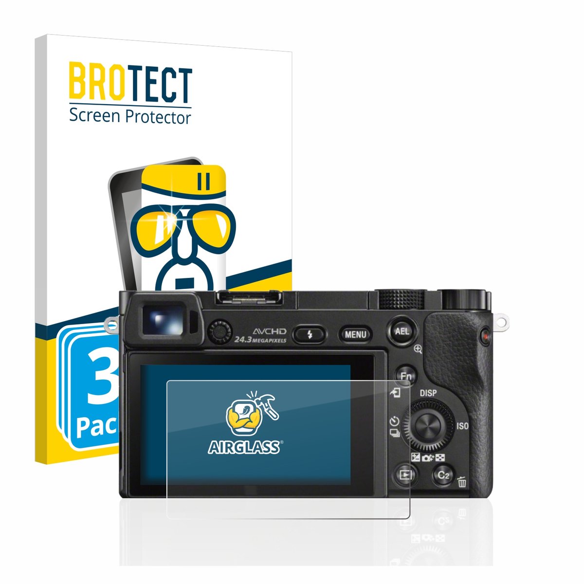 Screenprotector 3 Stuks voor Sony Alpha 5000 / 6000 / 6400 Beschermglas transparant