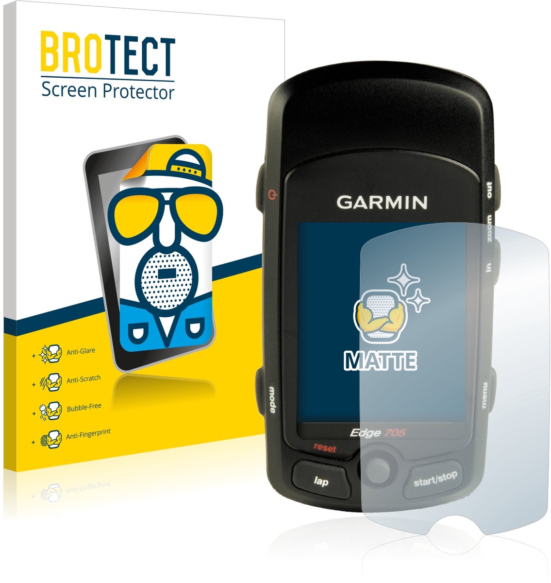 BROTECT - Screenprotector voor Garmin Edge 705 - Folie Beschermfolie matte 2 Stuks