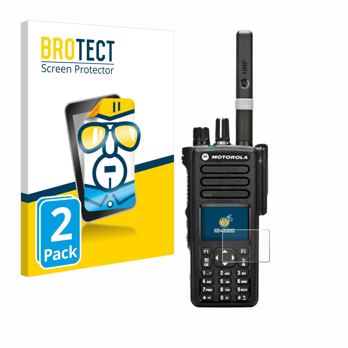 BROTECT - Screenprotector voor Motorola DP4800 - Folie Beschermfolie transparant 2 Stuks