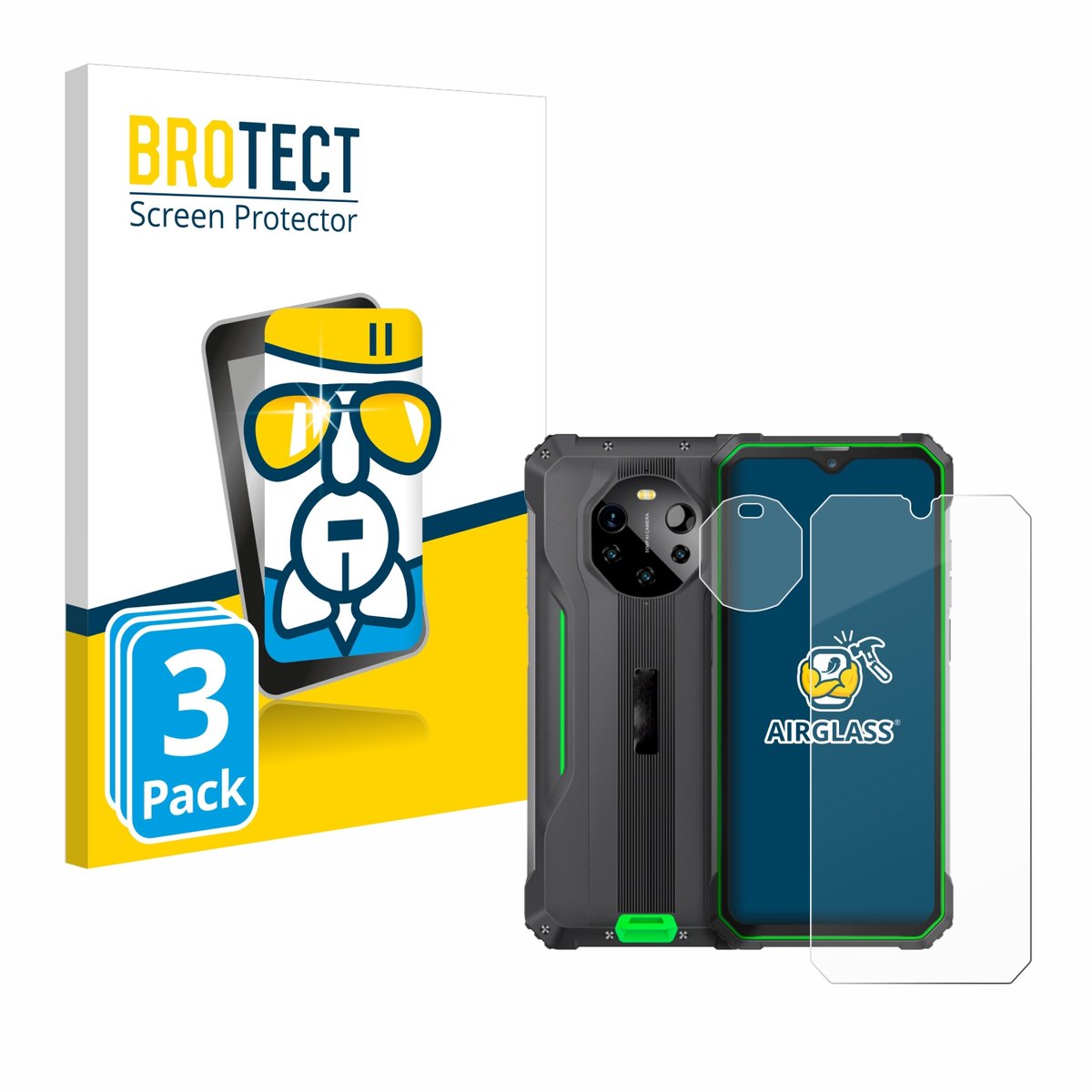 Screenprotector 3 Stuks voor Blackview BL8800 5G (Voor+Camera) Beschermglas transparant