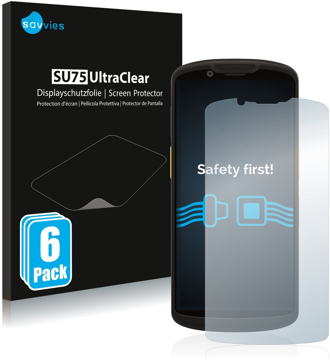Savvies - Screenprotector voor Zebra TC58/ TC53 - Folie Beschermfolie transparant 6 Stuks