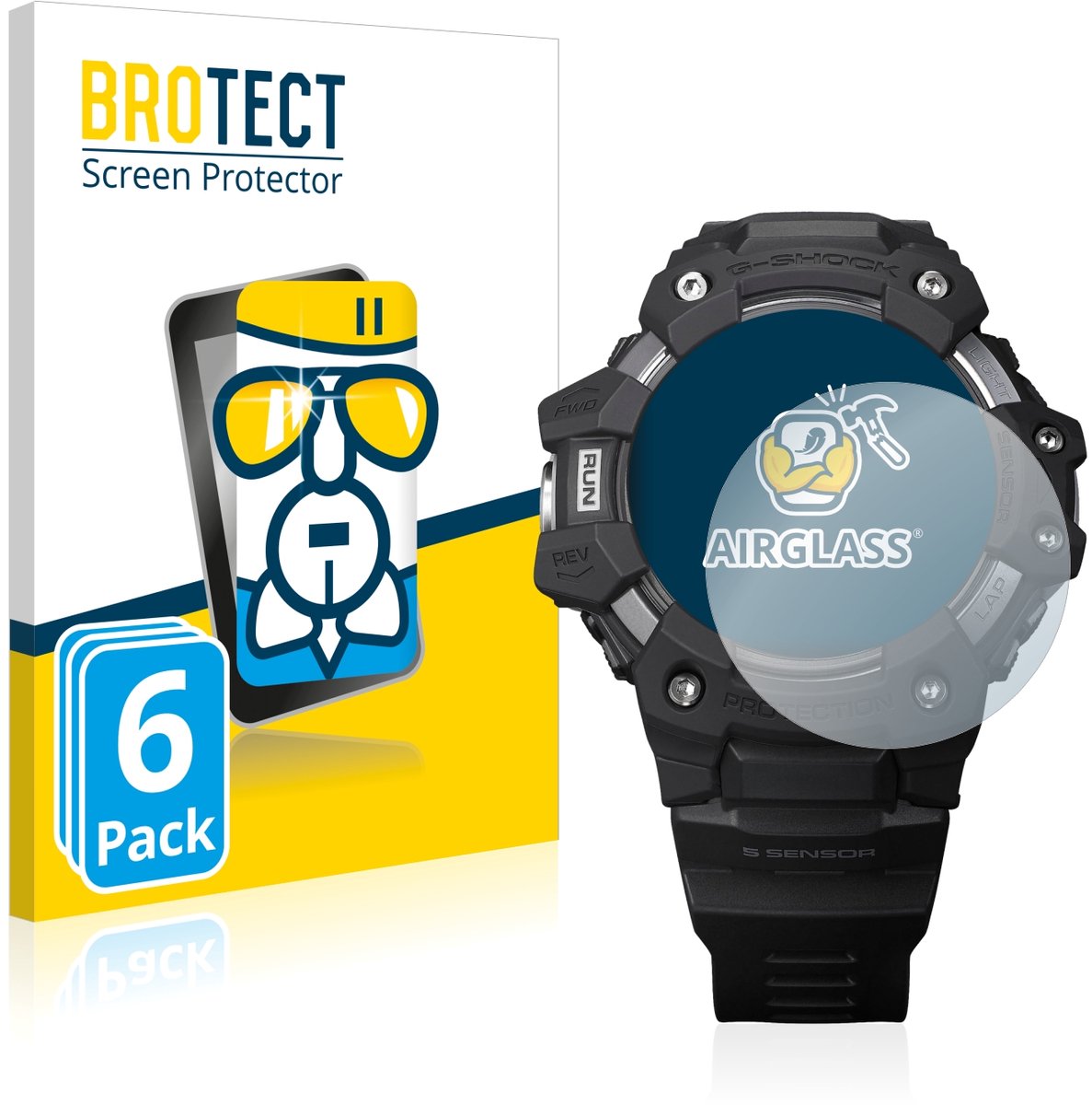 Screenprotector 6 Stuks voor Casio G-Shock GBD-H1000 Beschermglas transparant
