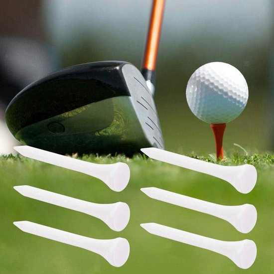 100 Stuks Houten Golf Tees Wit - 54mm Trainings Tees voor Golf van Merkloos — afbeelding 4