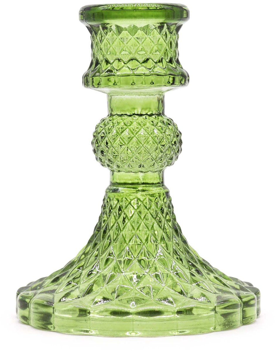 Ancient Wisdom 3 x Vintage Dinner Candle Holder - Garden Jade multicolor