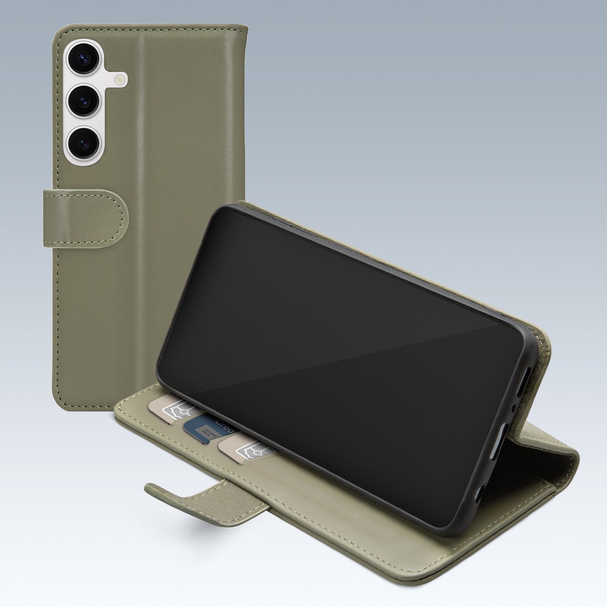 Mobilize Telefoonhoesje geschikt voor Samsung Galaxy S26 Hoesje | Mobilize Premium Gelly Bookcase Portemonnee | Pasjeshouder voor 3 Pasjes | Telefoonhoesje voor Pinpas / OV Kaart / Rijbewijs - Groen