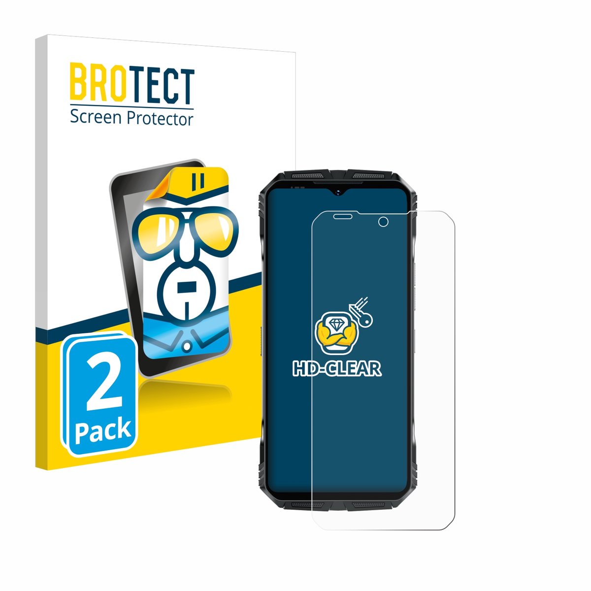 BROTECT - Screenprotector voor Doogee S118 Pro - Folie Beschermfolie transparant 2 Stuks