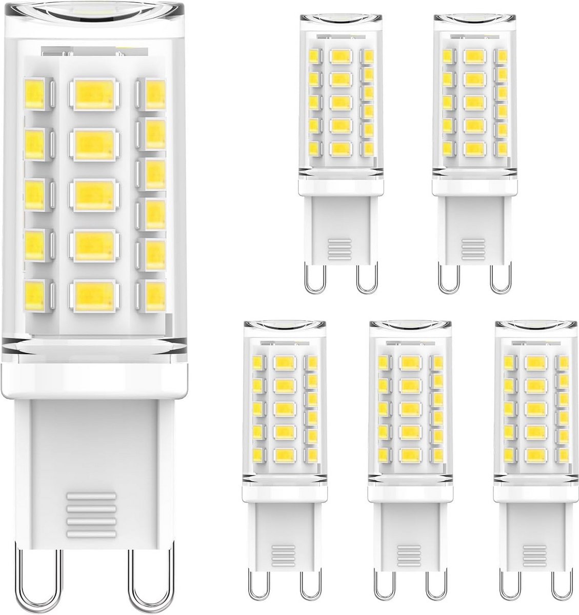 6x G9 LED Lamp Koud Wit 3W Vervanging 50W Halogeen, Niet-dimbaar, 6000K