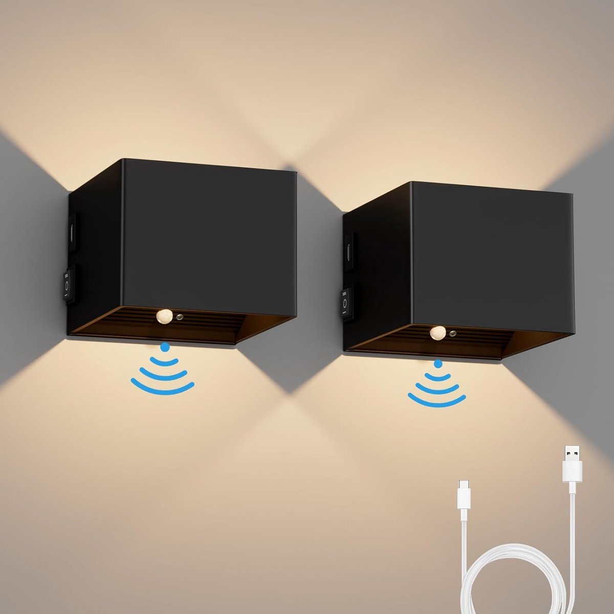 Draadloze LED Wandlamp met Bewegingssensor - Oplaadbaar & Magnetisch - Warm Wit Licht