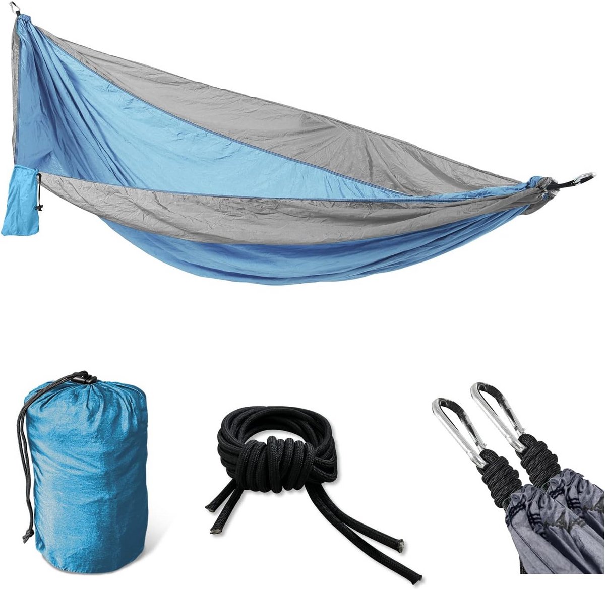 Ultralichte Dubbele Hangmat voor Kamperen en Tuin - Weerbestendig Nylon