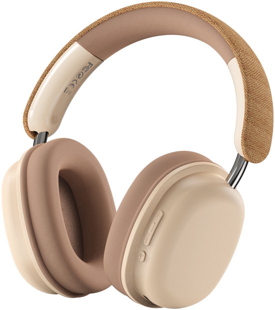 WiWU Elite Draadloze Over Ear Koptelefoon - Bluetooth 5.3 - Deep Bass Met Microfoon - 60 Uur Accuduur - Khaki
