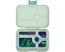 Yumbox Tapas XL - lekvrije Bento box lunchbox - 5 vakken - Pistachio Green / Jungle tray