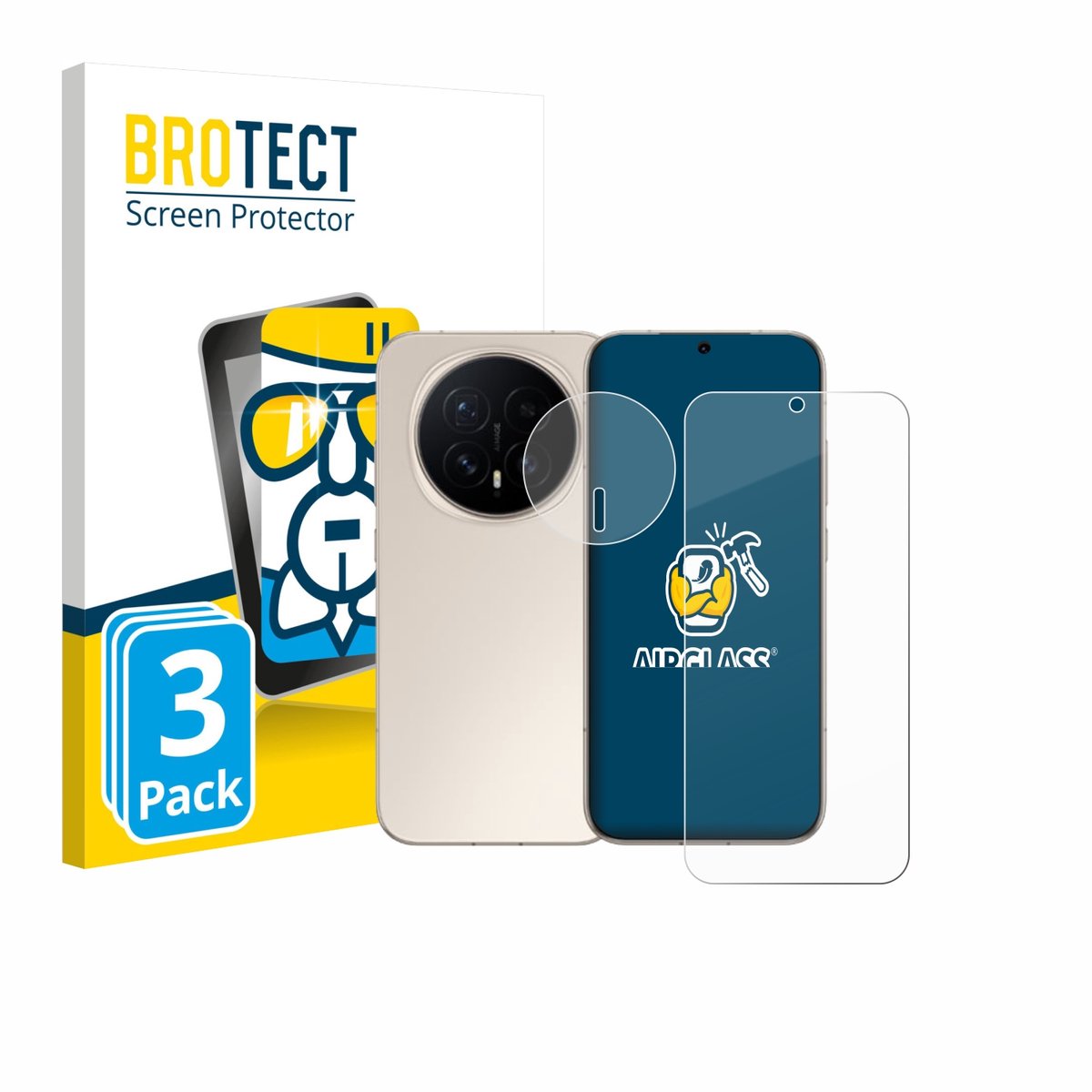 Screenprotector 3 Stuks voor Honor Magic 8 (Voor+Camera) Beschermglas transparant
