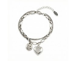 Sorprese Armband - Secret - Zilverkleurige Bedelarmband voor Dames - Verstelbaar - Model P