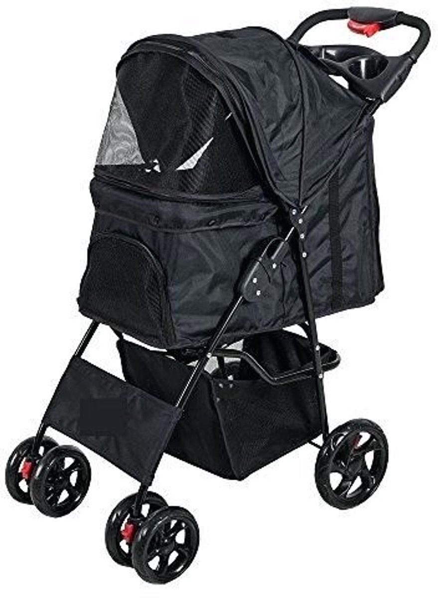 Bol.com TOPMAST HONDENBUGGY CLASSIC ZWART - 4 WIELEN aanbieding