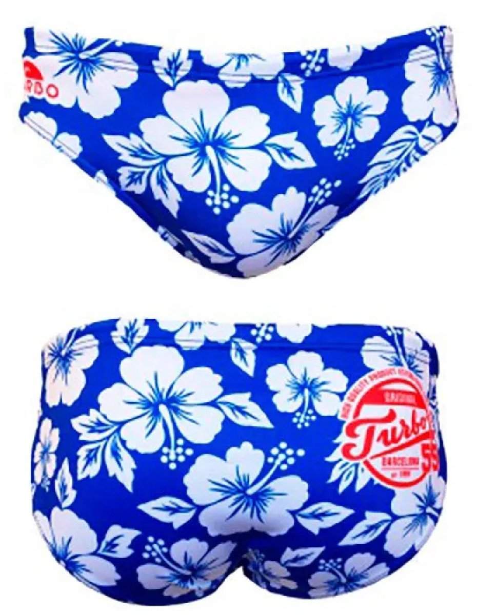 Turbo Classic Hibis Zwemslip Blauw S Man