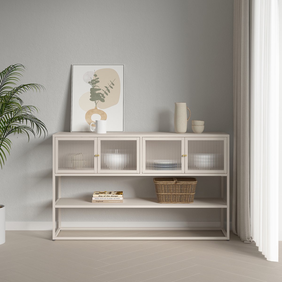 en.casa Sideboard Säkylä 150x38x90 cm camel [en.casa]
