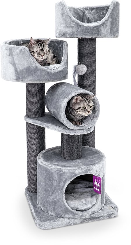 Petrebels Victoria 125 krabpaal - Grijs - 48,5 x 48,5 x 125 cm - stabiel