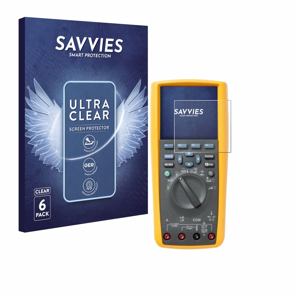 Savvies - Screenprotector voor Fluke 287 - Folie Beschermfolie transparant 6 Stuks