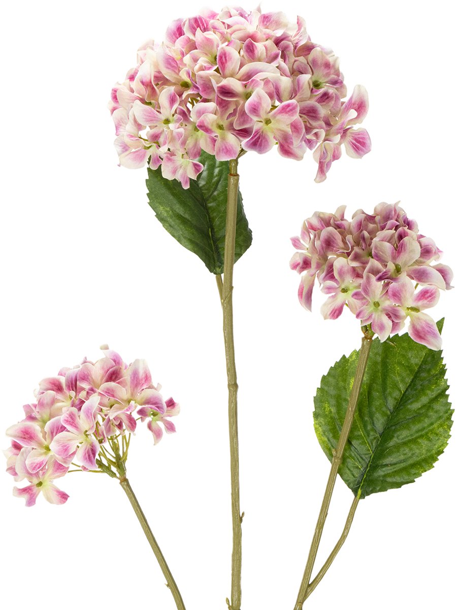 Viana Stijlvolle kunstmatige hortensiabloem als blijvende blikvanger, 80 cm roze