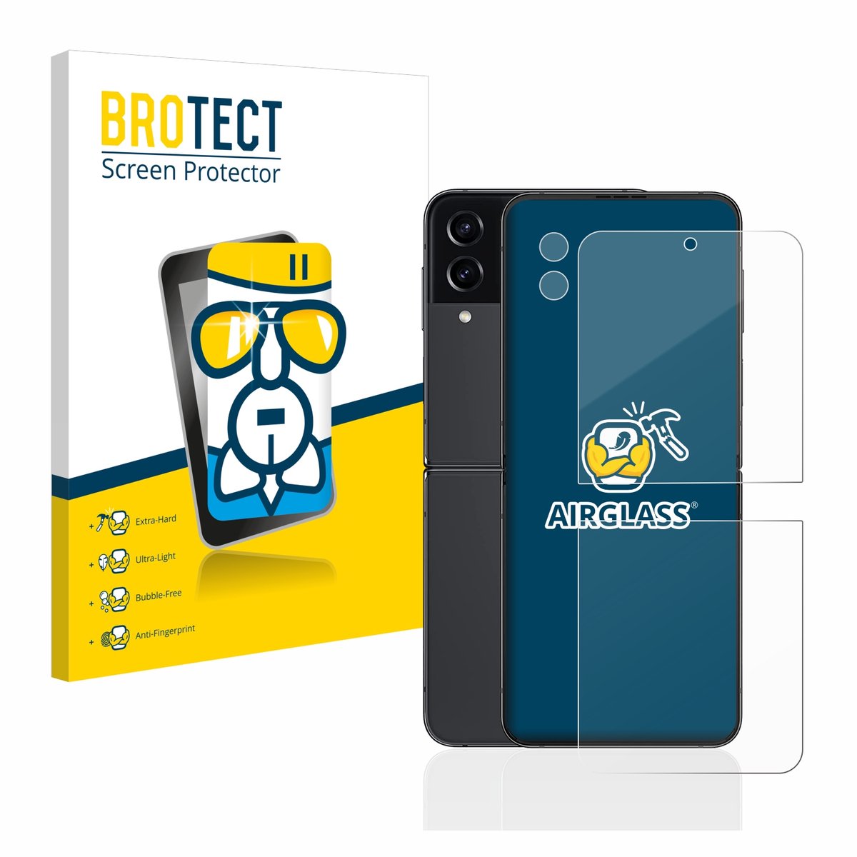Screenprotector voor Samsung Galaxy Z Flip 4 (Voor+Camera) Beschermglas transparant