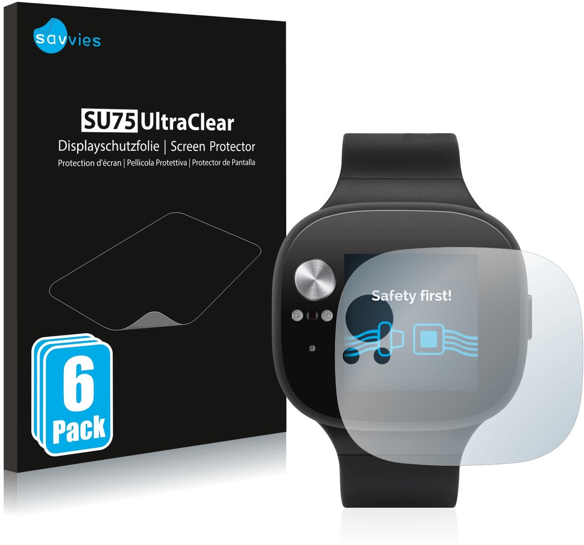Savvies - Screenprotector voor ASUS Vivowatch BP - Folie Beschermfolie transparant 6 Stuks