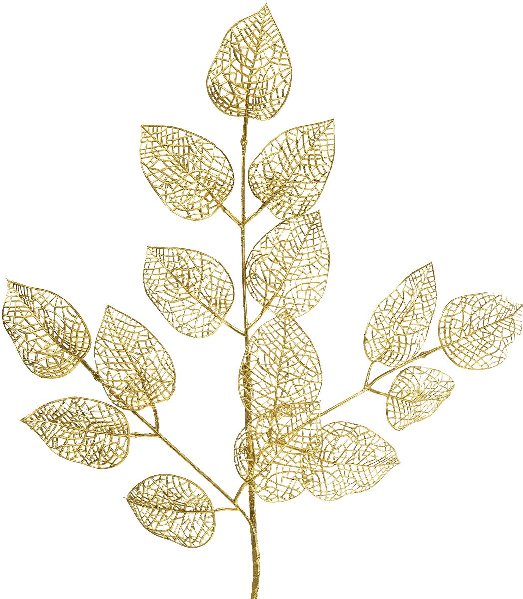 Viana Skeletbladeren Kunstwilgenbladeren Gouden Tak Deco 63cm