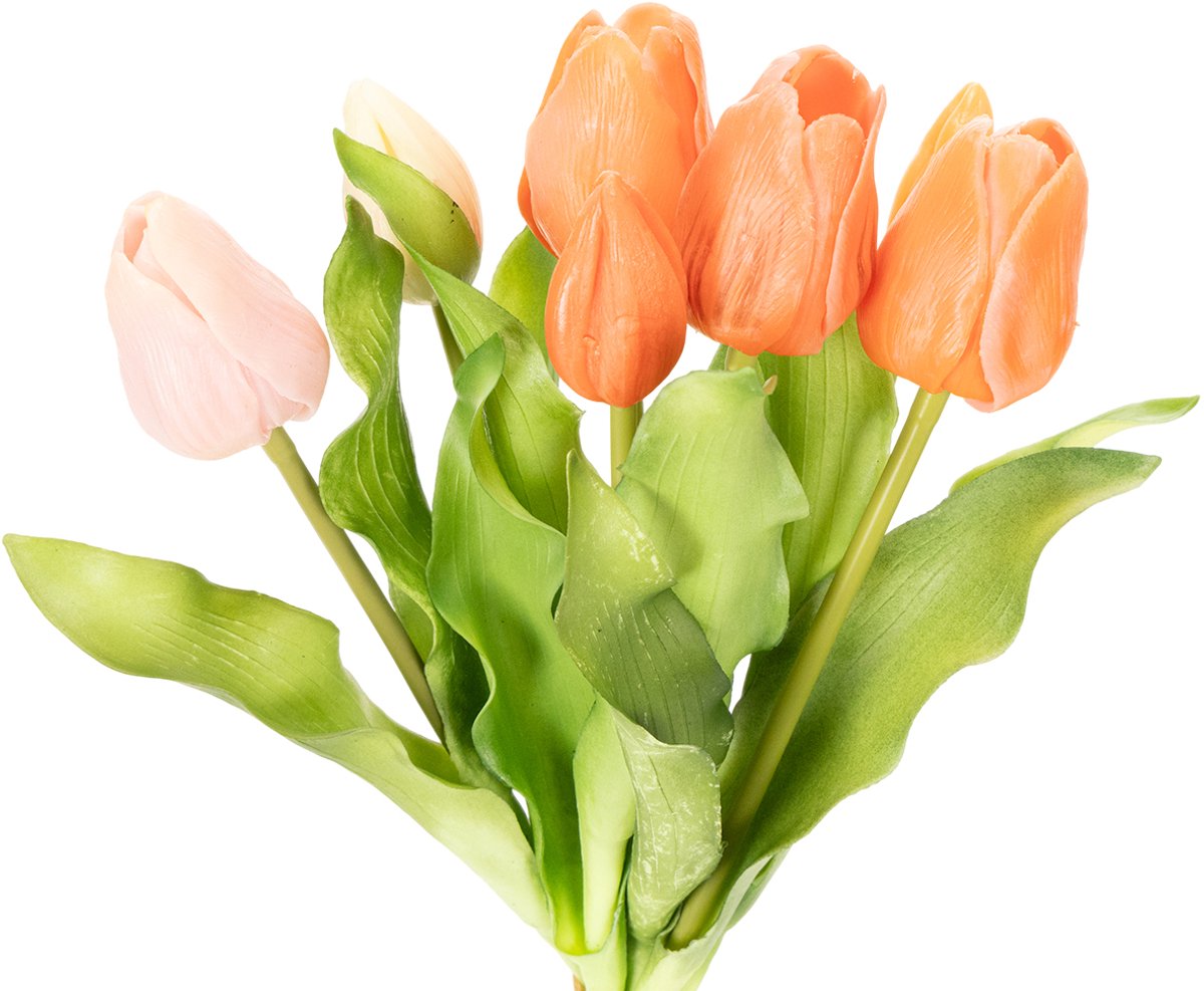 Viana Kunstmatige tulpen voor lentedecoratie, woonkamer en keuken, met een l oranje