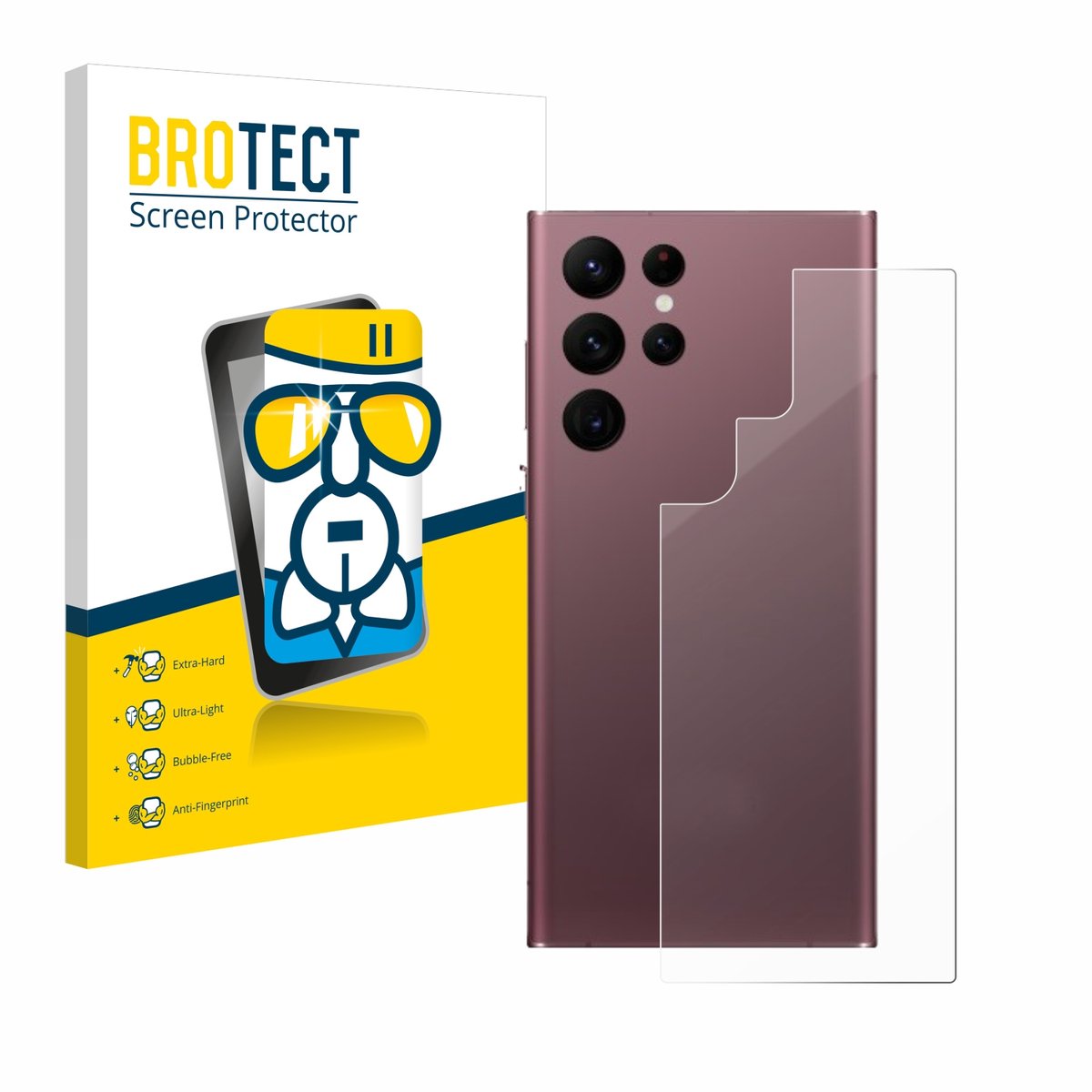 Screenprotector voor Samsung Galaxy S22 Ultra 5G (Achterkant) Beschermglas transparant